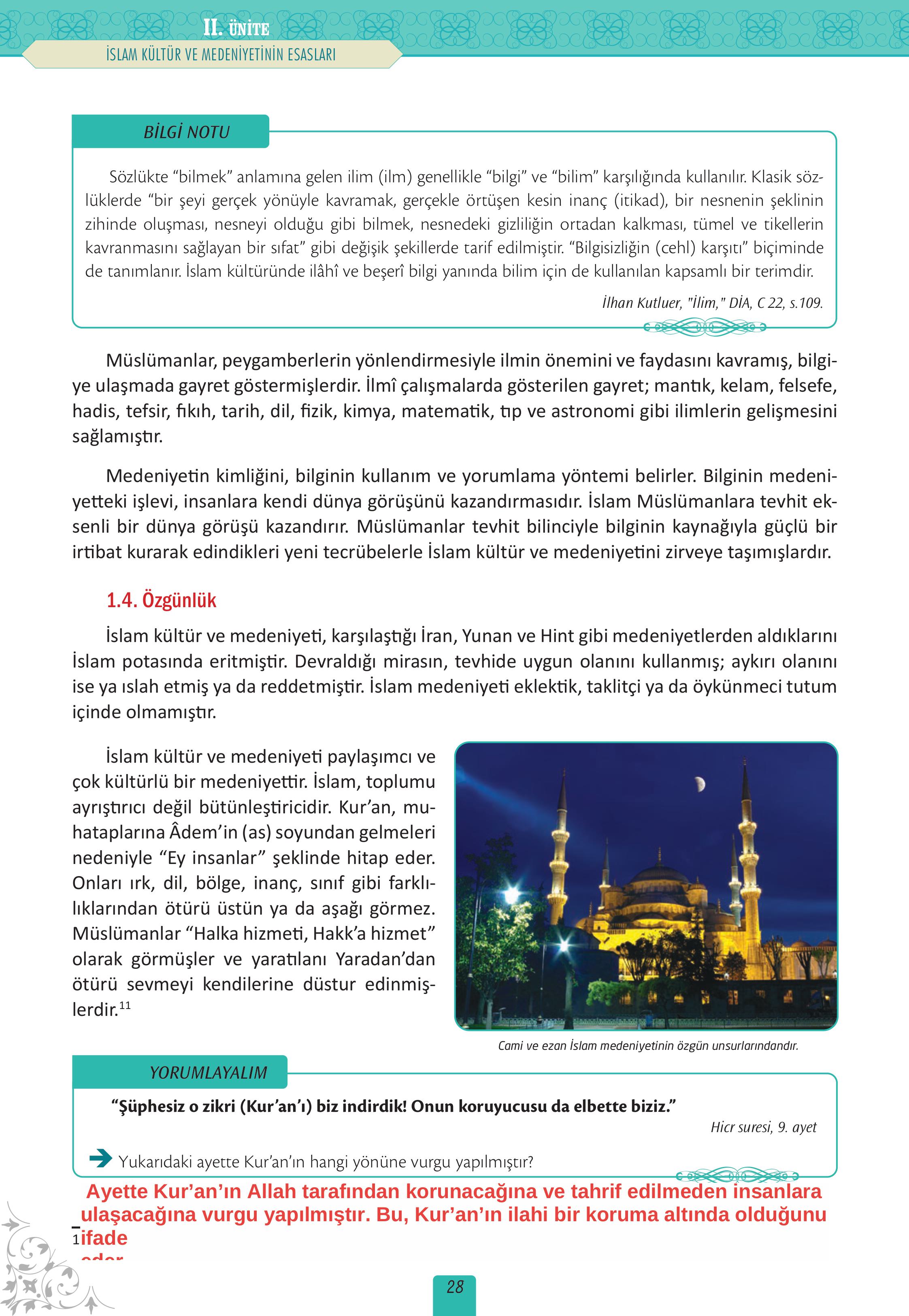 12. Sınıf Meb Yayınları İslam Kültür Ve Medeniyeti Ders Kitabı Sayfa 28 Cevapları 12. Sınıf Meb Yayınları İslam Kültür Ve Medeniyeti Ders Kitabı Sayfa 28 Cevapları