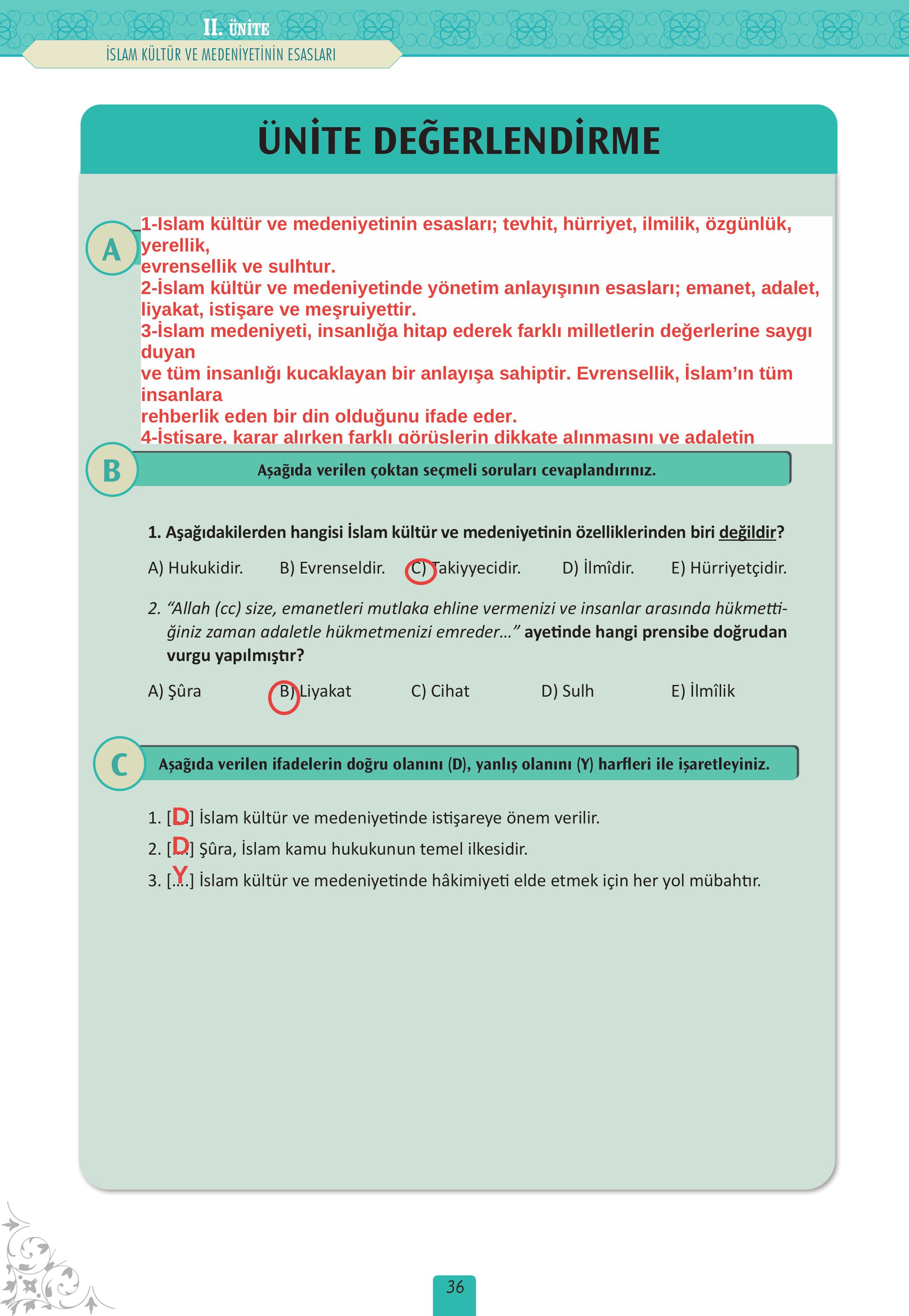 12. Sınıf Meb Yayınları İslam Kültür Ve Medeniyeti Ders Kitabı Sayfa 36 Cevapları 12. Sınıf Meb Yayınları İslam Kültür Ve Medeniyeti Ders Kitabı Sayfa 36 Cevapları